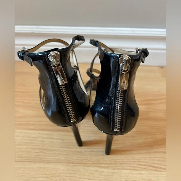 Michael Kors Glossy Black Strappy Heels real leather - Picture 4 of 8
